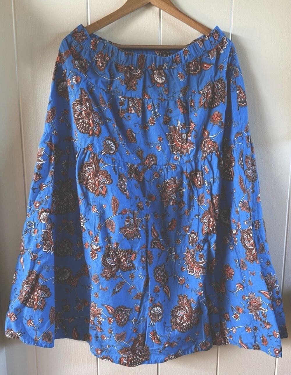 Paige One Women’s size 14 Paisley Midi Skirt Cotton Boho Cottage Core Festival
